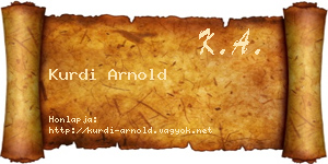 Kurdi Arnold névjegykártya